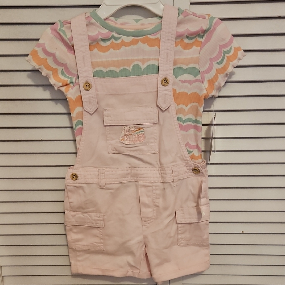 Pastel Pink Kids Overalls Size 5